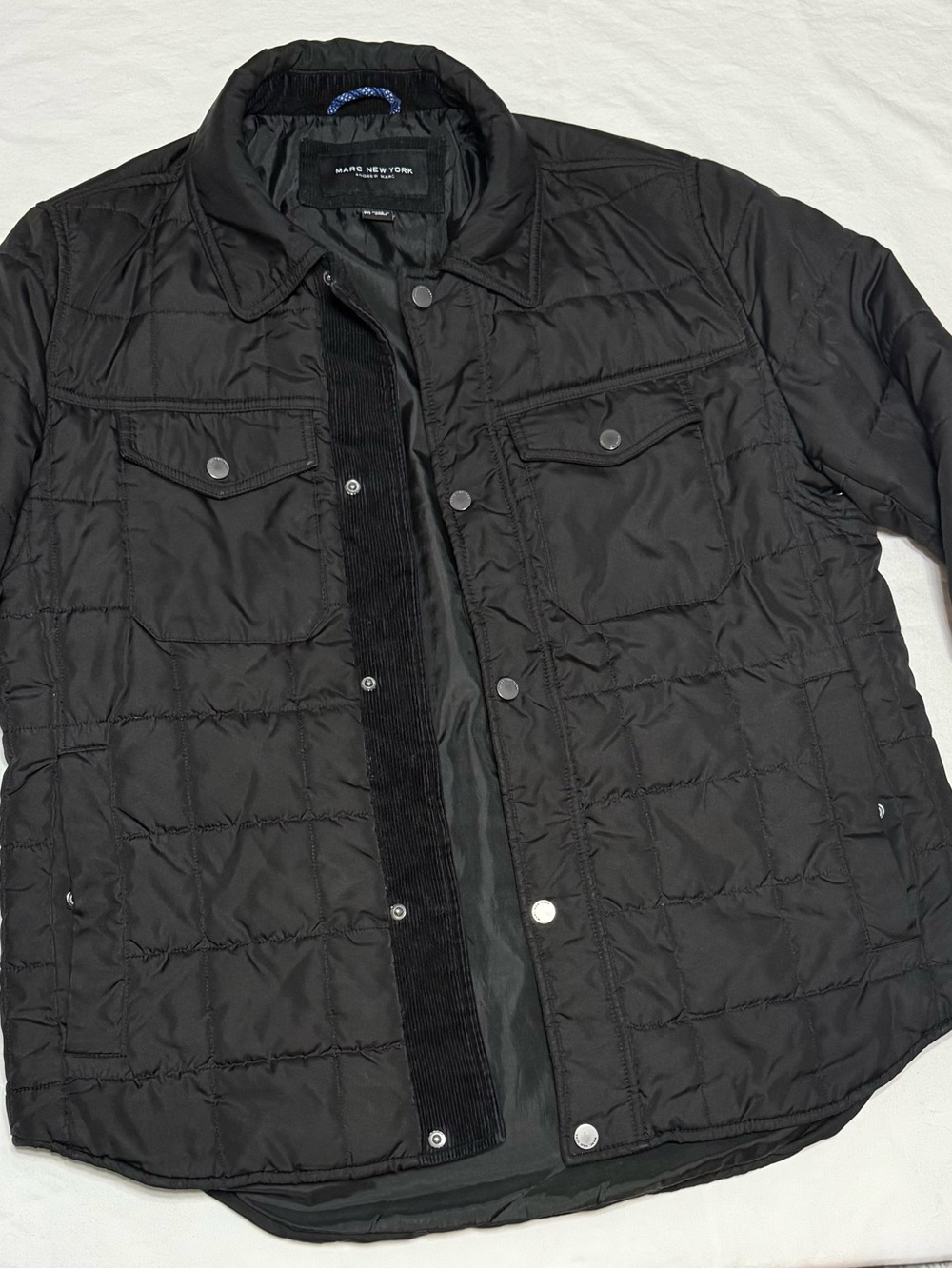 Marc New York Black Quilted Snap-Front Puffer Jacket